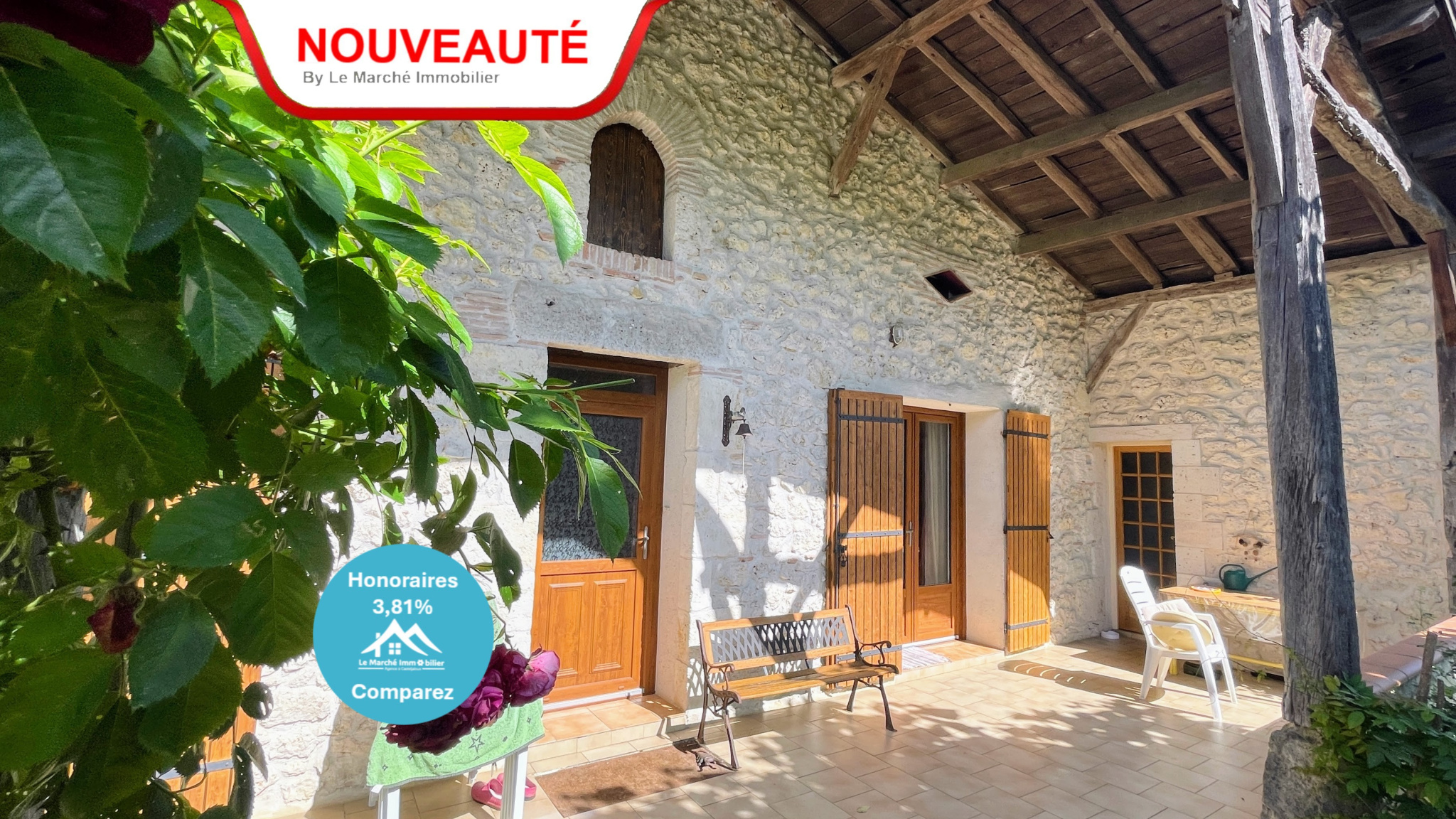 A moins d'un kilomètre de Casteljaloux, une propriété de caractère cachée dans un écrin de verdure comprenant deux logements.