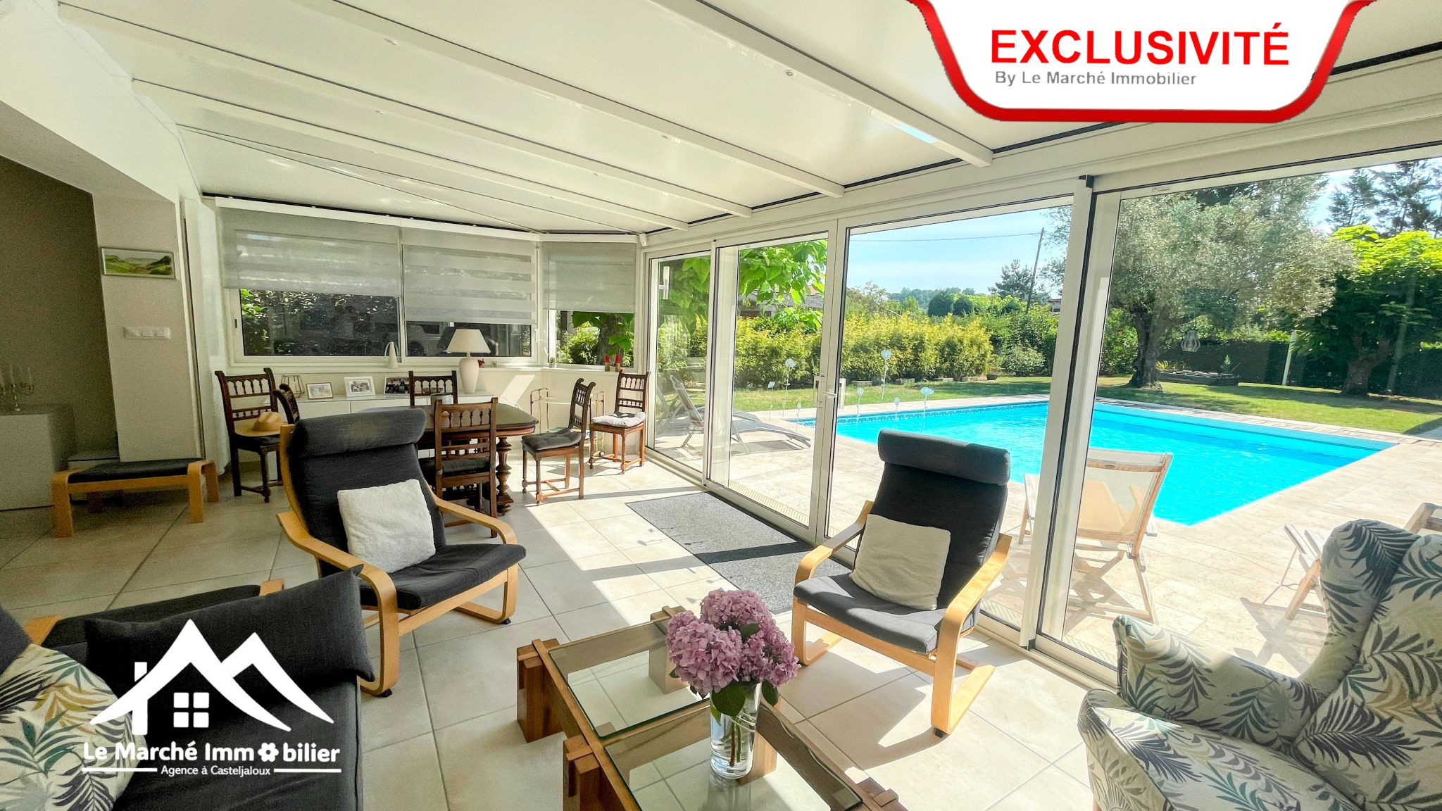EXCLUSIVITÉ   Maison rénovée, 4 chambres et piscine chauffée   Casteljaloux