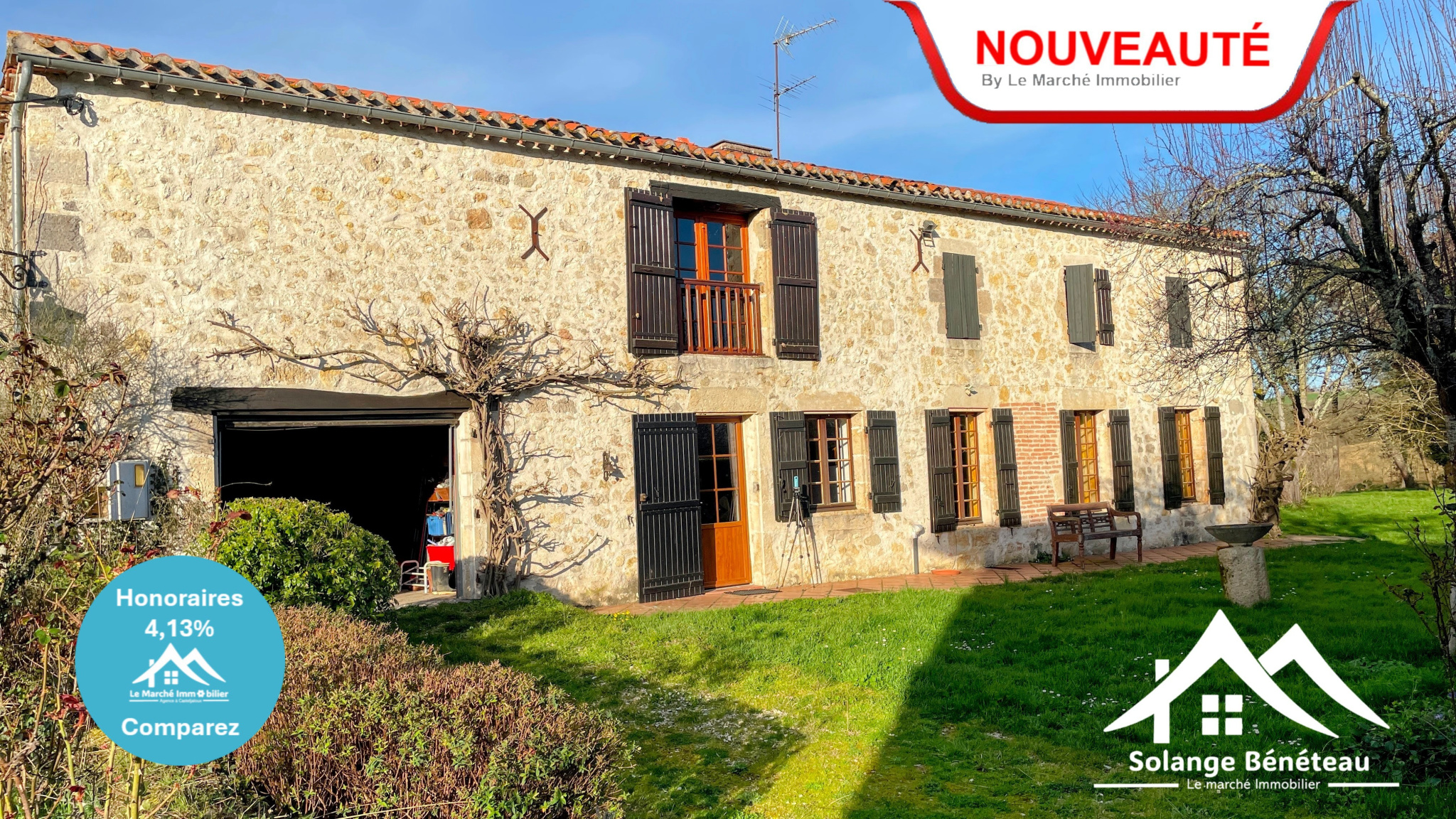 Volumes généreux et authenticité pour cette maison en pierre proche de Lannes