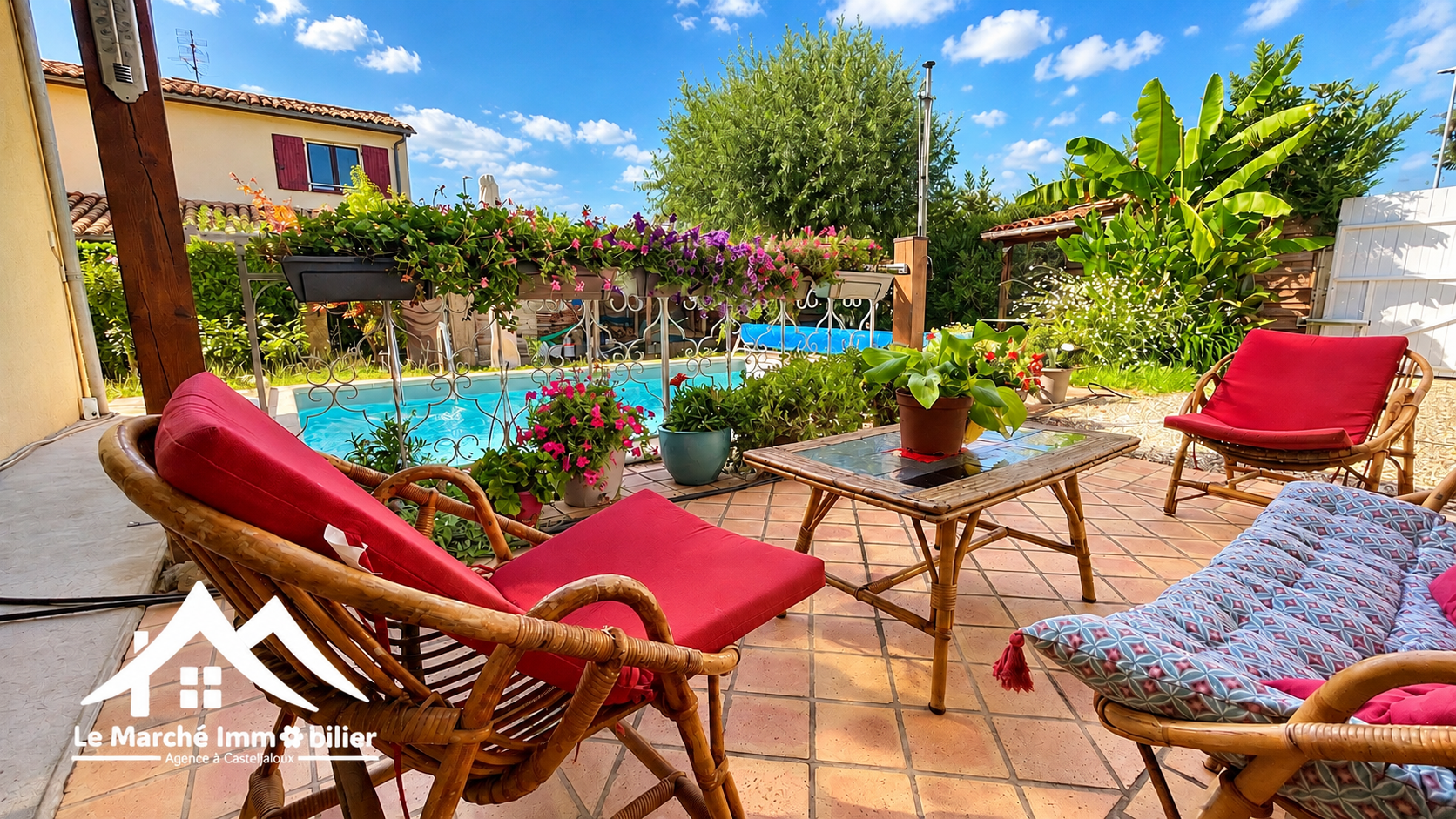 Clairac   Une maison à vivre à pied, avec gîte indépendant et piscine