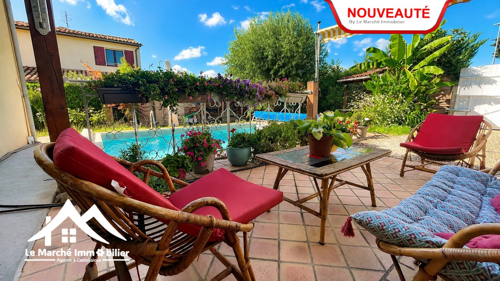 Clairac   Une maison à vivre à pied, avec gîte indépendant et piscine
